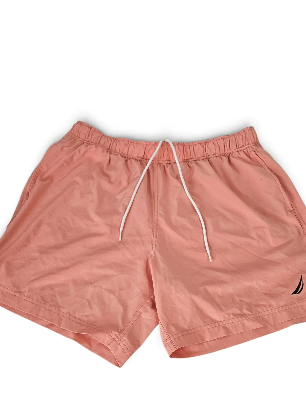 Nautica Men's L Swim Shorts Coral Pink Salmon Board Shorts Drawstring Preppy Coa